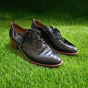 Louise et Cie Shoes Women’s 8M/38 Black Patent Leather Oxford Wooden Heel Point